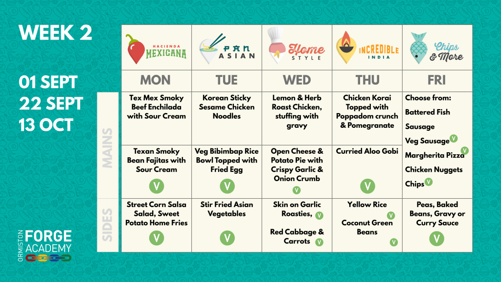 Food menu sept 2025