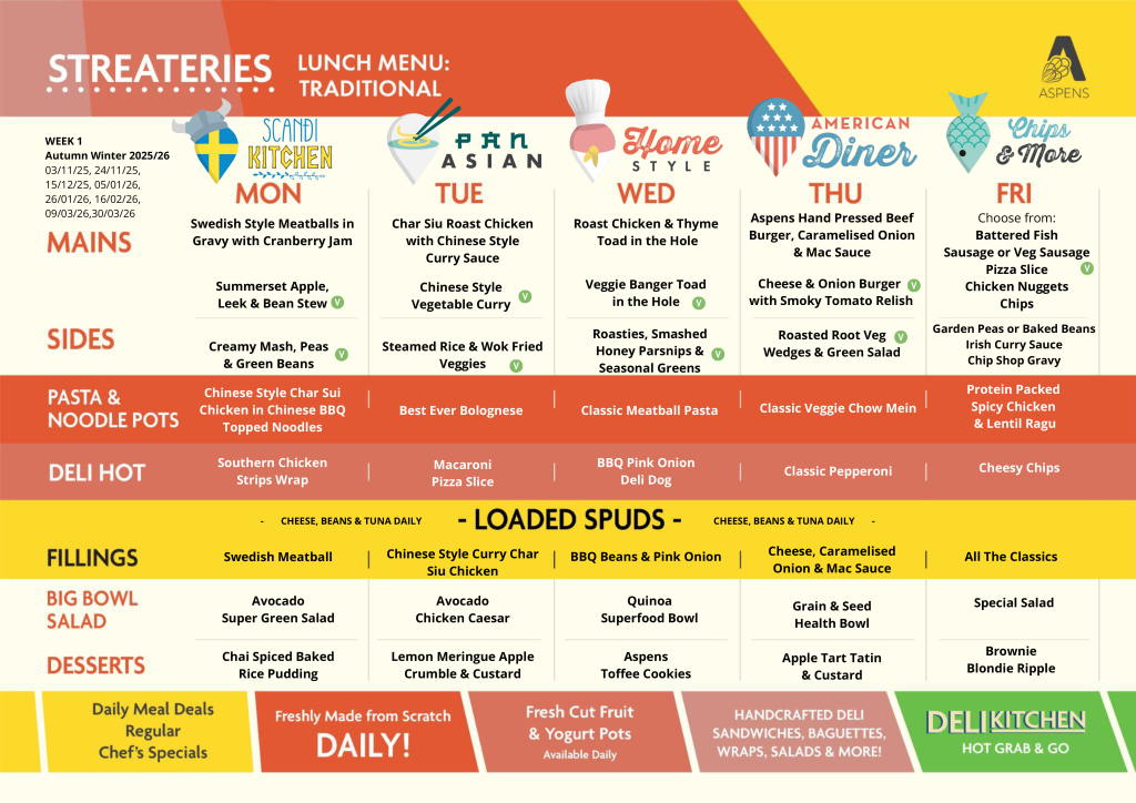 OFA Autumn 2025 26 menu week 1