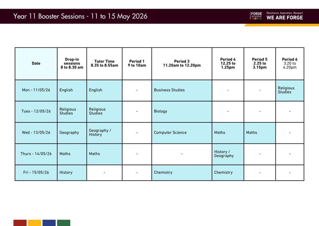 Year 11 Booster 1