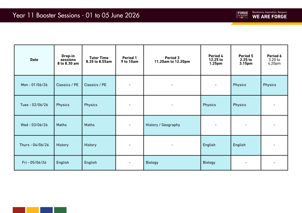 Year 11 Booster 3