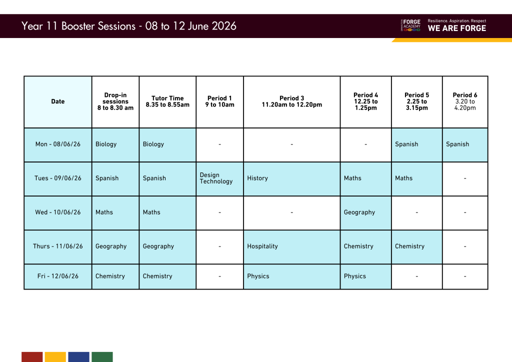Year 11 Booster 4